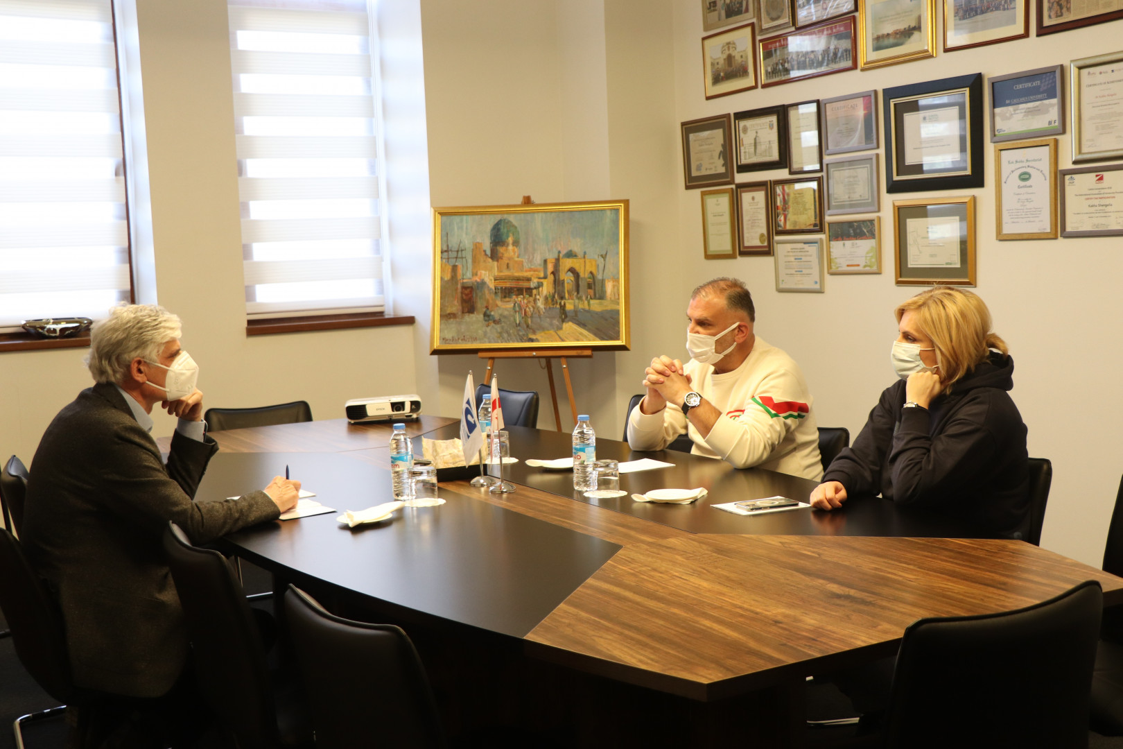 CU კამპუსს ბერლინის შტაინბაისის უნივერსიტეტის პრეზიდენტი გიორგი ხუბუა ესტუმრა