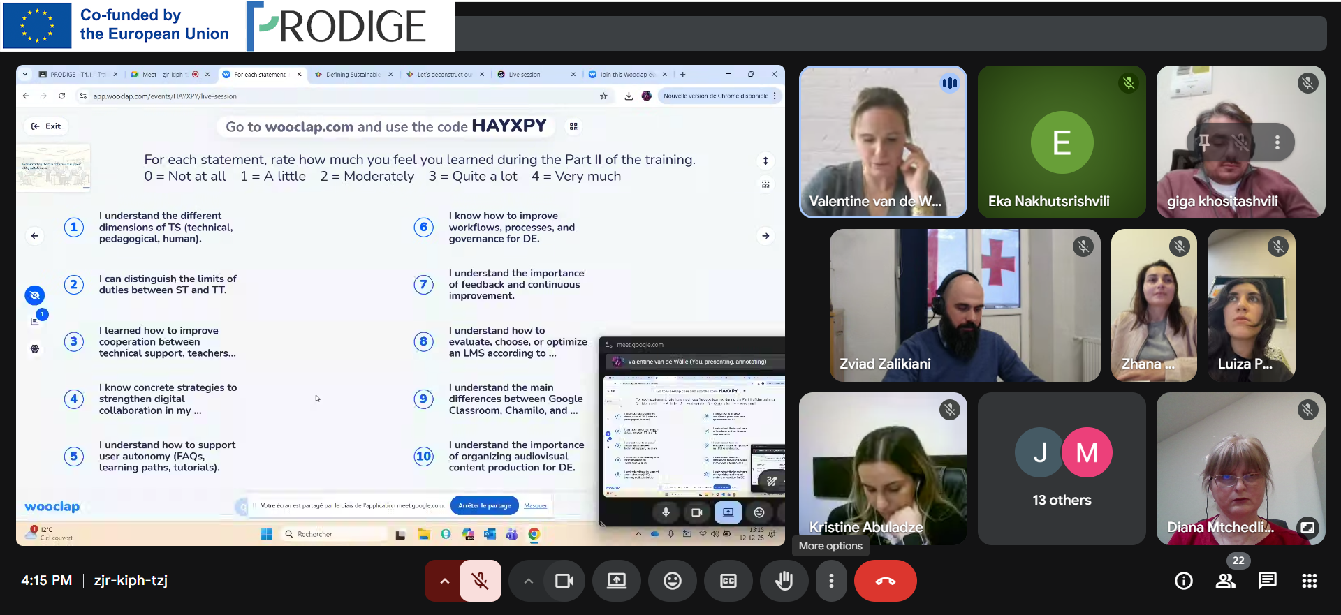 PRODIGE-ის პროექტის ტრენინგი &bdquo;Adapting the Structures and Organizational Behavior for Digital Education &ndash; Organizing Technical and Support Services&ldquo;