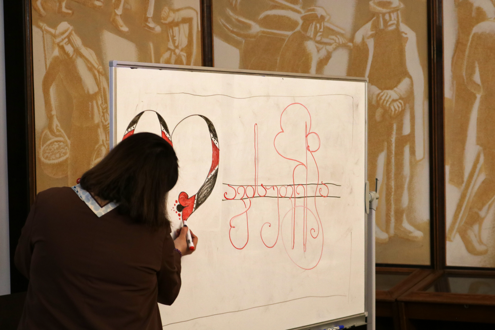 ქართული კალიგრაფიის ხელოვნების მასტერკლასი ვილნიუსის უნივერსიტეტში