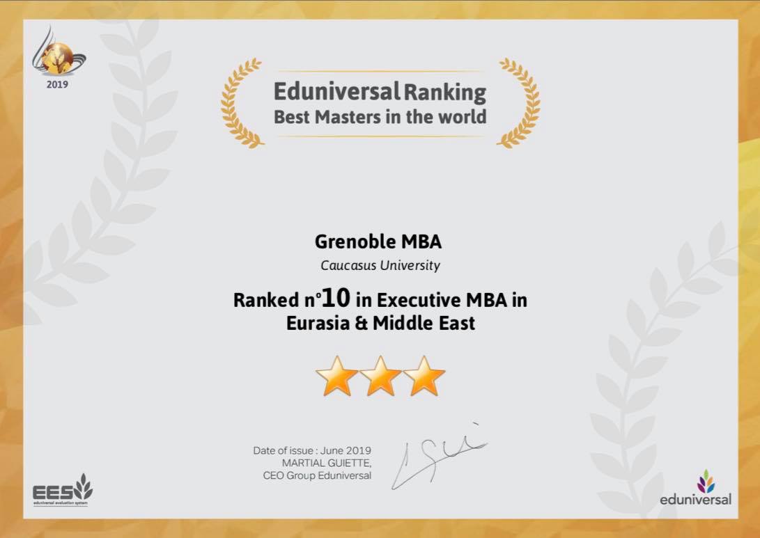 CAUCASUS UNIVERSITY MASTER’S DEGREE PROGRAMS IN EDUNIVERSAL RANKING