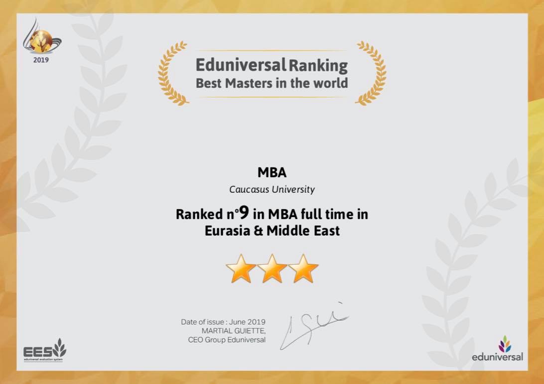 CAUCASUS UNIVERSITY MASTER’S DEGREE PROGRAMS IN EDUNIVERSAL RANKING