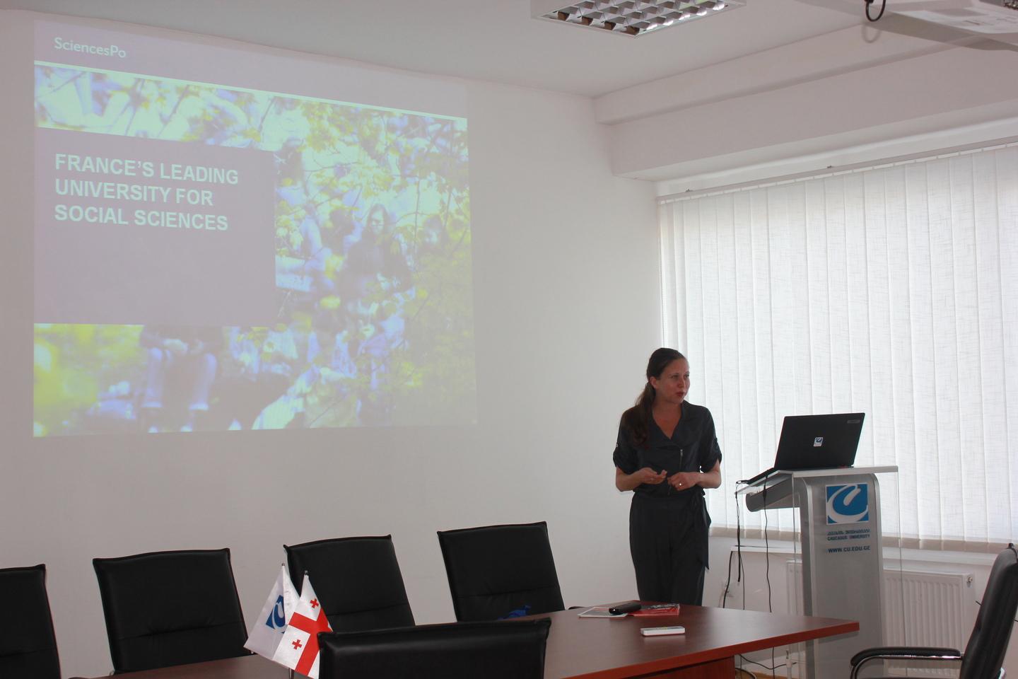 ფრანგული უნივერსიტეტის  Sciences Po-ს წარმომადგენლები კავკასიის უნივერსიტეტში